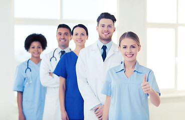 Image showing group of doctors and nurses at hospital