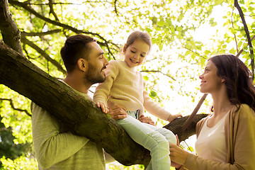 Image showing happy family in summer park having fun