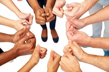 Image showing hands of international people showing thumbs up