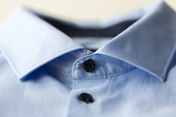 Image showing close up of blue shirt collar