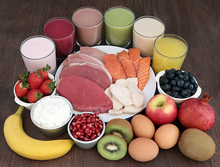 Image showing Healthy Food and Drinks for Body Builders