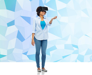 Image showing woman in virtual reality headset or 3d glasses