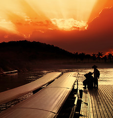 Image showing Taxi boats that use in Thailand