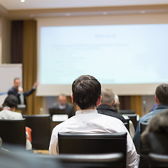 Image showing Audience in lecture hall participating at business conference.