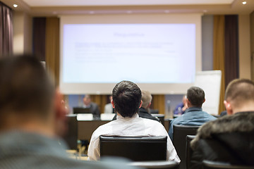 Image showing Audience in lecture hall participating at business conference.