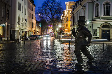 Image showing Lucky Chimney Sweeper Sculpture in Tallinn Old Town