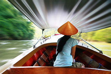 Image showing Taxi boats that use in Thailand