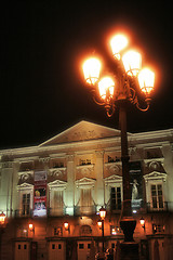 Image showing Madrid theatre by night