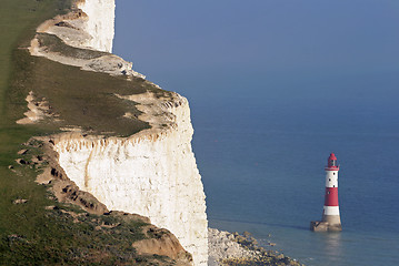 Image showing Lighthouse and cliffs