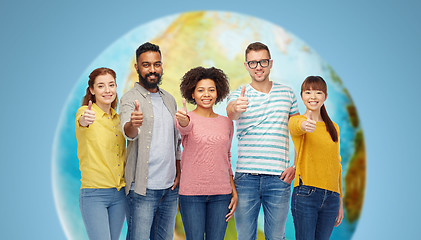 Image showing international group of people showing thumbs up