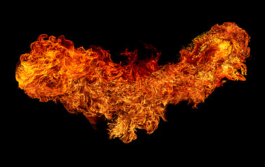 Image showing Fire isolated on black background.