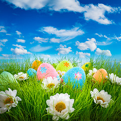 Image showing Decorated easter eggs