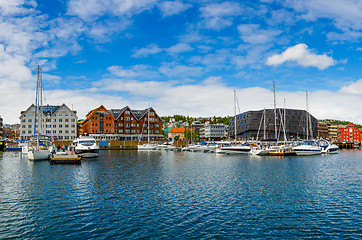 Image showing View of a marina in Tromso, North Norway