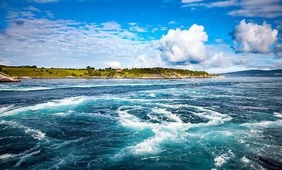 Image showing Whirlpools of the maelstrom of Saltstraumen, Nordland, Norway