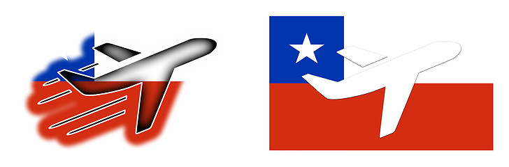 Image showing Nation flag - Airplane isolated - Chile