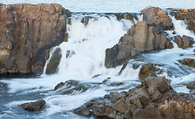 Image showing Close-up view of a water fall