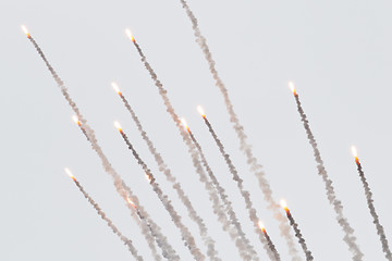 Image showing Flares with a trial of smoke