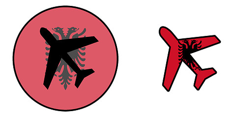 Image showing Nation flag - Airplane isolated - Albania