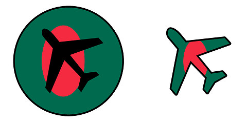 Image showing Nation flag - Airplane isolated - Bangladesh