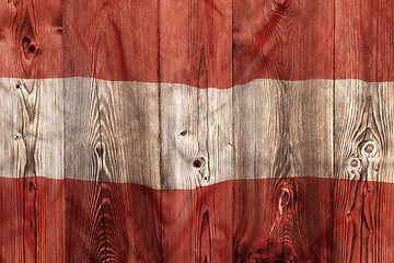 Image showing National flag of Austria, wooden background