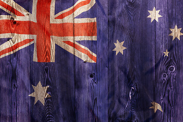 Image showing National flag of Australia, wooden background