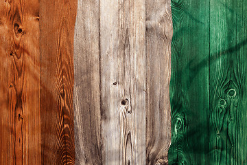 Image showing National flag of Ivory Coast, wooden background