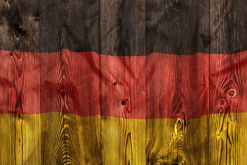 Image showing National flag of Germany, wooden background