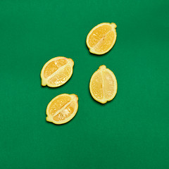 Image showing Lemons on green background