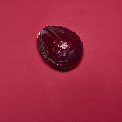 Image showing Red cabbage on a red background