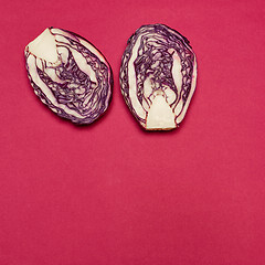 Image showing Red cabbage on a red background