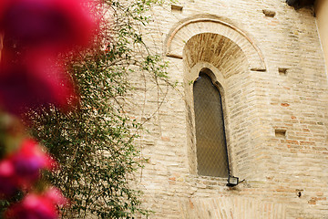 Image showing Flower with church in background