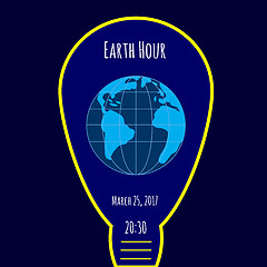 Image showing Earth Hour environmental movement illustration