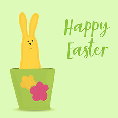 Image showing Easter bunny sitting in pot