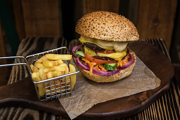 Image showing Big tasty burger