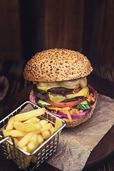 Image showing Big tasty burger