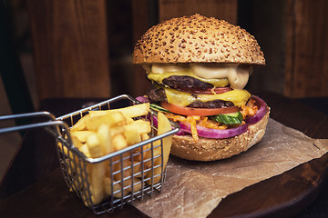 Image showing Big tasty burger