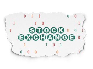 Image showing Business concept: Stock Exchange on Torn Paper background