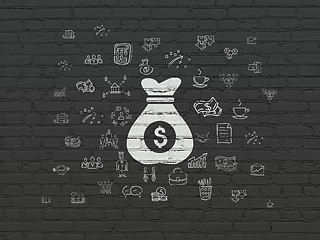 Image showing Business concept: Money Bag on wall background