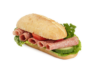 Image showing Salami baquette