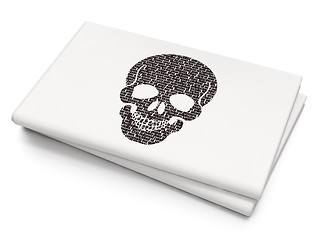 Image showing Health concept: Scull on Blank Newspaper background