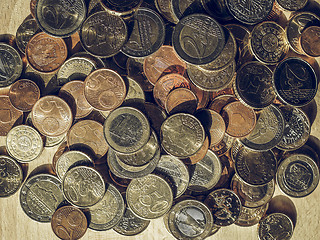 Image showing Vintage Many Euro coins