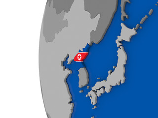 Image showing North Korea on globe