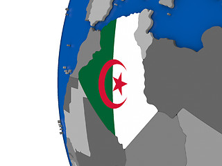 Image showing Algeria on globe