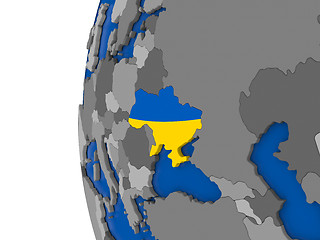 Image showing Ukraine on globe