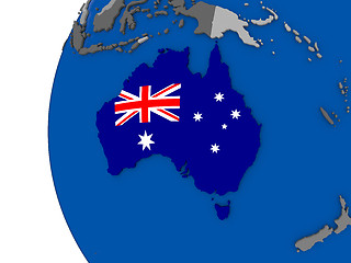 Image showing Australia on globe