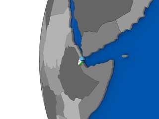 Image showing Djibouti on globe