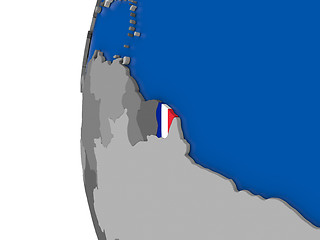 Image showing French Guiana on globe