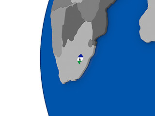 Image showing Lesotho on globe