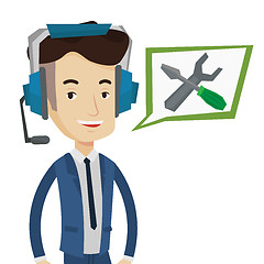 Image showing Technical support operator vector illustration.