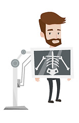 Image showing Patient during x ray procedure vector illustration